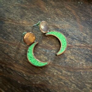Artisan moon earrings